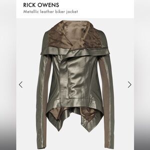RICK OWENS METALLIC NASKA LEATHER BIKER JACKET